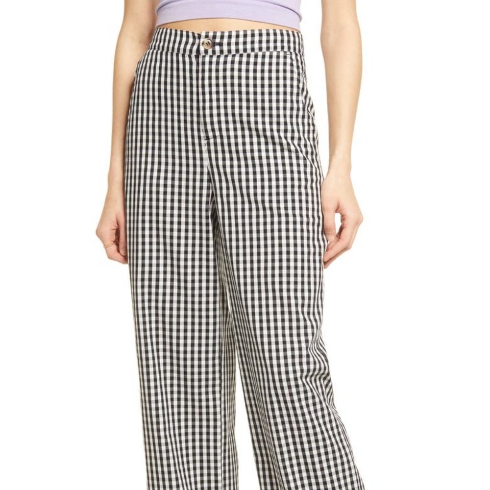 BP Nordstrom gingham straight leg pant